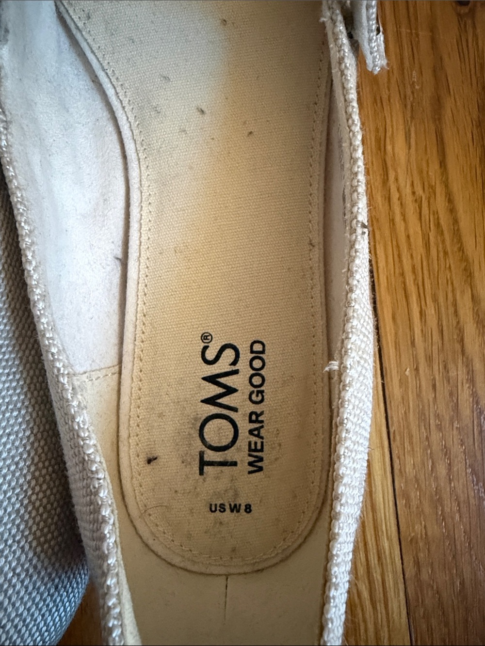 TOMS Light Beige Mary Jane Flats with Strap - Picture 4 of 4
